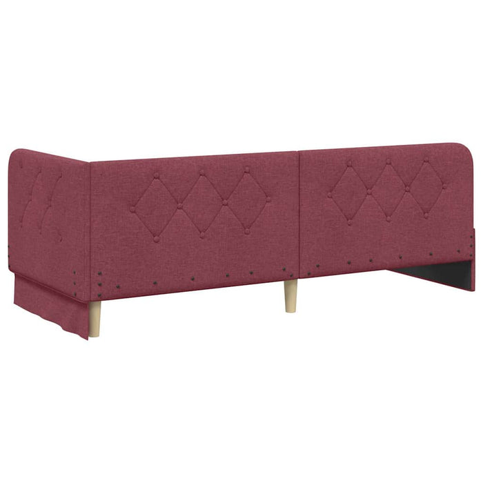 Cornice del letto ad angolo Rosso Vino 80 x 200 cm Tessuto 42016482