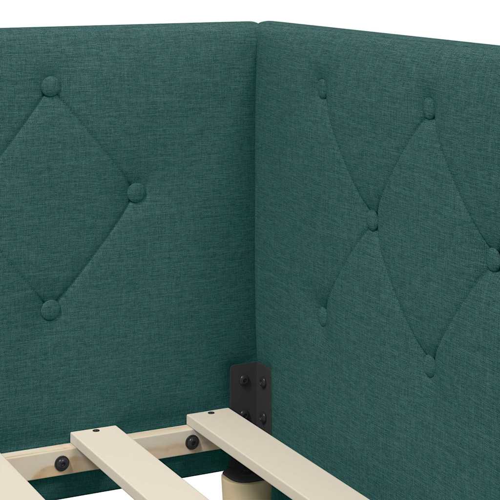 Cornice del letto ad angolo Verde Scuro 80 x 200 cm Tessuto 42016483
