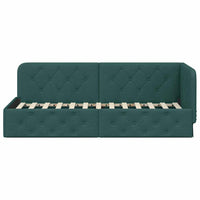 Cornice del letto ad angolo Verde Scuro 80 x 200 cm Tessuto 42016483
