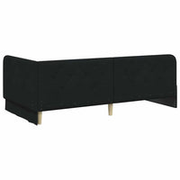 Cornice del letto ad angolo Nero 90 x 190 cm Tessuto 42016489