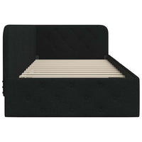 Cornice del letto ad angolo Nero 90 x 190 cm Tessuto 42016489