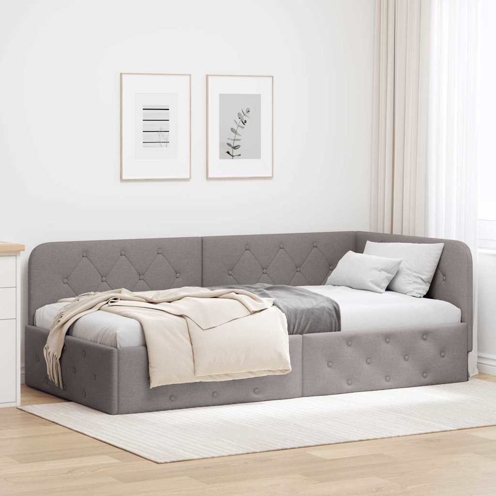 Cornice del letto ad angolo Talpa 90 x 190 cm Tessuto