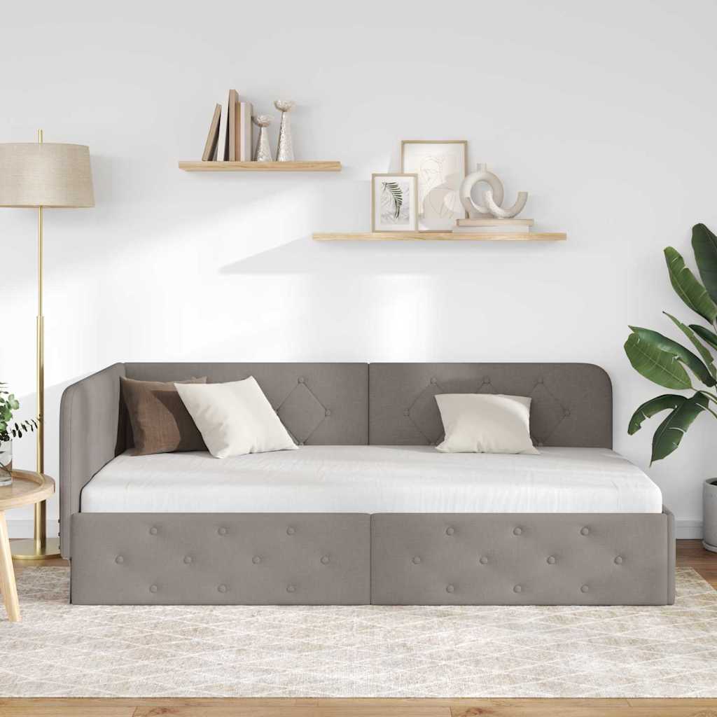 Cornice del letto ad angolo Talpa 90 x 190 cm Tessuto