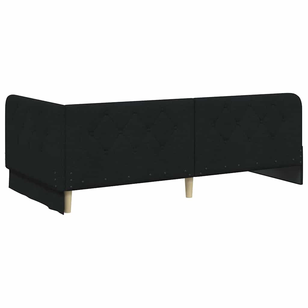 Cornice del letto ad angolo Nero 90 x 200 cm Tessuto 42016497