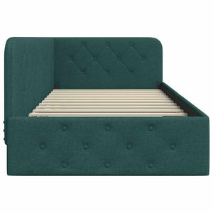 Cornice del letto ad angolo Verde Scuro 90 x 200 cm Tessuto 42016499