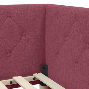 Cornice del letto ad angolo Rosso Vino 100 x 200 cm Tessuto 42016506