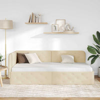 Cornice del letto ad angolo Crema 100 x 200 cm Tessuto 42016509