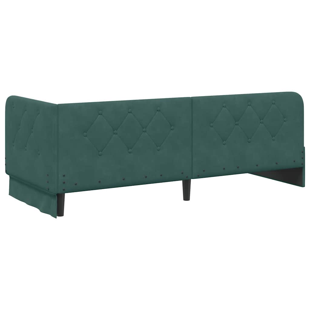 Cornice del letto ad angolo Verde Scuro 80 x 200 cm Velluto 42016515