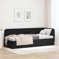 Cornice del letto ad angolo Nero 80 x 200 cm Velluto 42016518