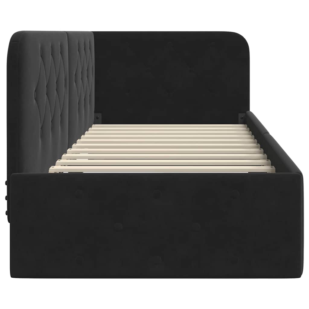 Cornice del letto ad angolo Nero 80 x 200 cm Velluto 42016518