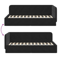 Cornice del letto ad angolo Nero 90 x 190 cm Velluto 42016528