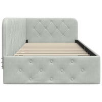 Cornice del letto ad angolo Grigio chiaro 90 x 200 cm Velluto 42016533