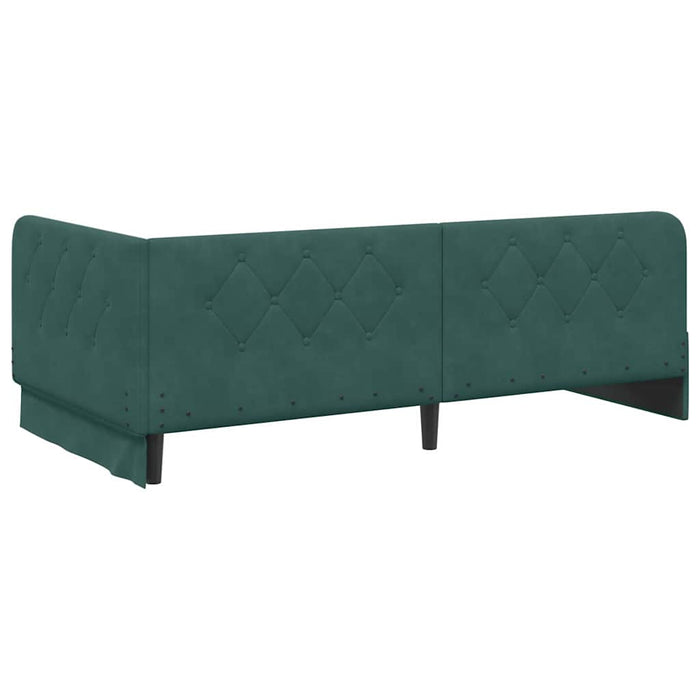 Cornice del letto ad angolo Verde Scuro 100 x 200 cm Velluto 42016545