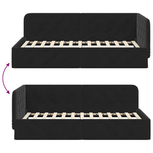 Cornice del letto ad angolo Nero 100 x 200 cm Velluto 42016548