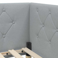 Cornice del letto ad angolo Grigio chiaro 80 x 200 cm Tessuto 42016553