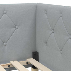 Cornice del letto ad angolo Grigio chiaro 80 x 200 cm Tessuto 42016553