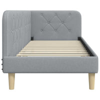 Cornice del letto ad angolo Grigio chiaro 80 x 200 cm Tessuto 42016553