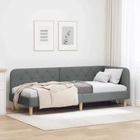 Cornice del letto ad angolo Grigio scuro 80 x 200 cm Tessuto 42016554