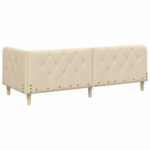 Cornice del letto ad angolo Crema 80 x 200 cm Tessuto 42016559