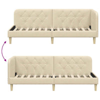 Cornice del letto ad angolo Crema 80 x 200 cm Tessuto 42016559