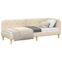 Cornice del letto ad angolo Crema 80 x 200 cm Tessuto 42016559