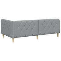 Cornice del letto ad angolo Grigio chiaro 90 x 200 cm Tessuto