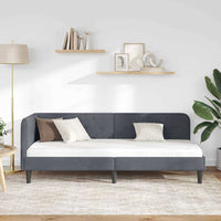 Cornice del letto ad angolo Grigio scuro 80 x 200 cm Velluto 42016587