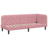 Cornice del letto ad angolo Rosa 80 x 200 cm Velluto 42016589