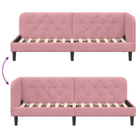 Cornice del letto ad angolo Rosa 80 x 200 cm Velluto 42016589
