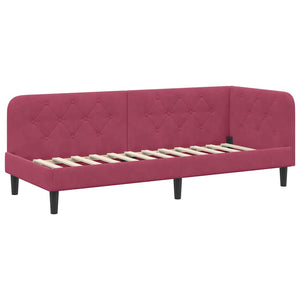 Cornice del letto ad angolo Rosso Vino 80 x 200 cm Velluto 42016590