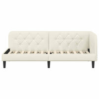 Cornice del letto ad angolo Crema 80 x 200 cm Velluto 42016593