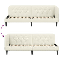 Cornice del letto ad angolo Crema 80 x 200 cm Velluto 42016593