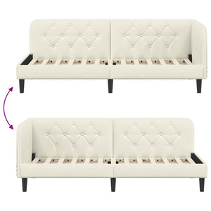 Cornice del letto ad angolo Crema 80 x 200 cm Velluto 42016593