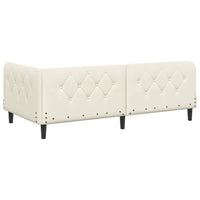 Cornice del letto ad angolo Crema 90 x 190 cm Velluto 42016603