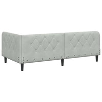 Cornice del letto ad angolo Grigio chiaro 90 x 200 cm Velluto