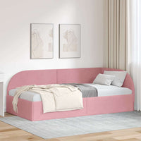 Cornice del letto ad angolo Rosa 80 cm x 200 cm Velluto 42016629