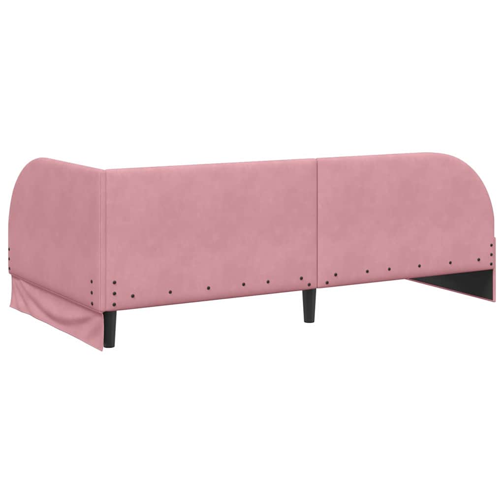 Cornice del letto ad angolo Rosa 80 cm x 200 cm Velluto 42016629