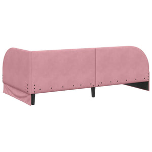Cornice del letto ad angolo Rosa 80 cm x 200 cm Velluto 42016629