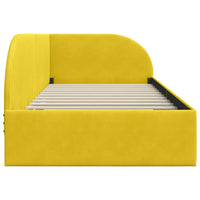 Cornice del letto ad angolo Giallo 80 cm x 200 cm Velluto