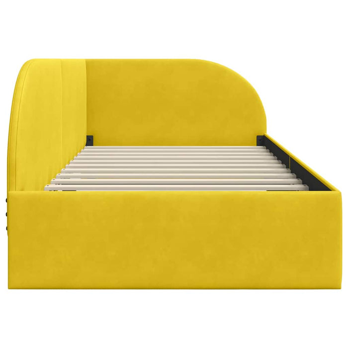 Cornice del letto ad angolo Giallo 80 cm x 200 cm Velluto