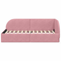 Cornice del letto ad angolo Rosa 90 cm x 190 cm Velluto 42016639