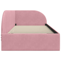 Cornice del letto ad angolo Rosa 90 cm x 190 cm Velluto 42016639