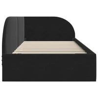 Cornice del letto ad angolo Nero 90 cm x 190 cm Velluto 42016641