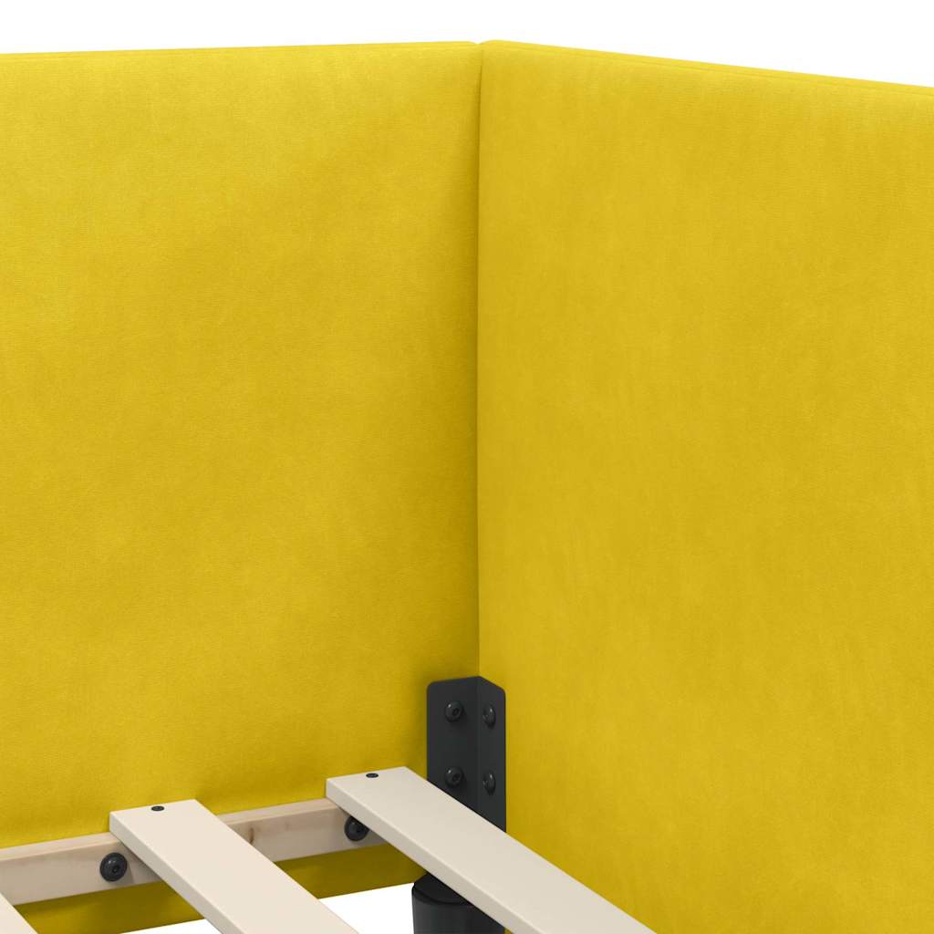 Cornice del letto ad angolo Giallo 90 cm x 190 cm Velluto 42016642