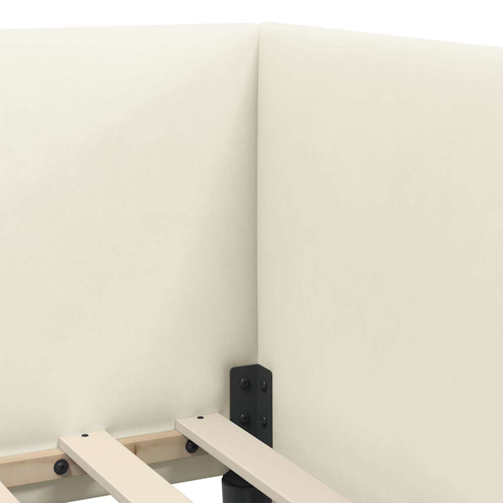 Cornice del letto ad angolo Crema 90 cm x 190 cm Velluto 42016643