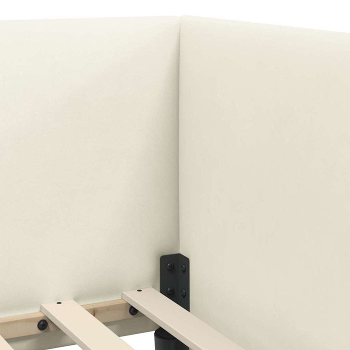 Cornice del letto ad angolo Crema 90 cm x 190 cm Velluto 42016643