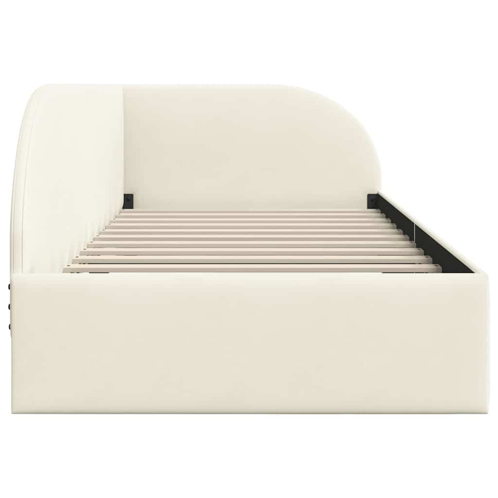 Cornice del letto ad angolo Crema 90 cm x 190 cm Velluto 42016643