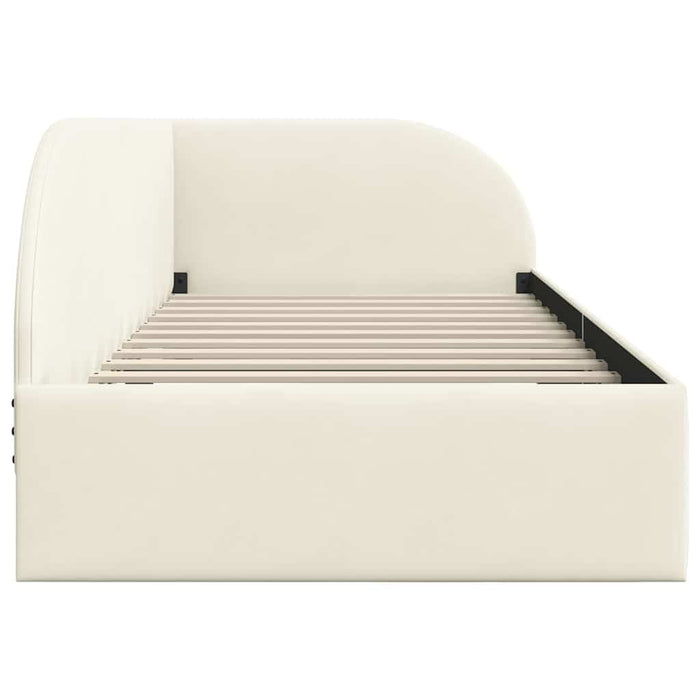 Cornice del letto ad angolo Crema 90 cm x 190 cm Velluto 42016643