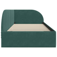 Cornice del letto ad angolo Verde Scuro 100 cm x 200 cm Velluto