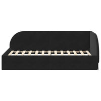 Cornice del letto ad angolo Nero 100 cm x 200 cm Velluto